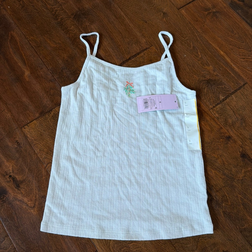 Wild Fable Light Grey Mistletoe Ribbed Cami Tank Top Small NWT